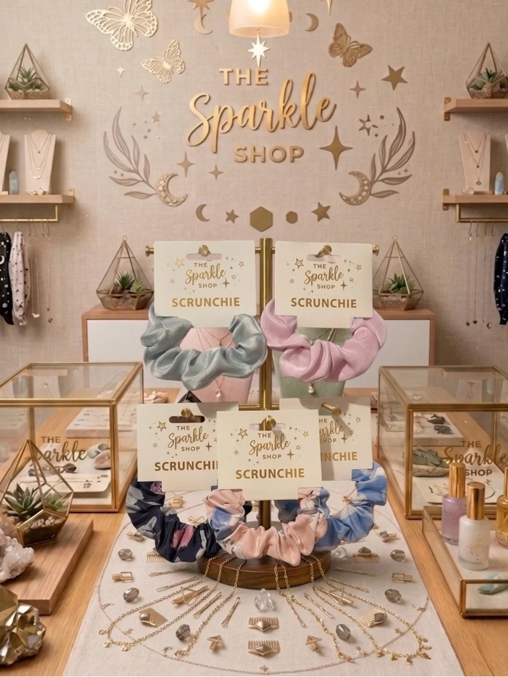🌸 The Sparkle Shop Scrunchie Satin or Floral Hair Tie | OS Girl ✨🎀
